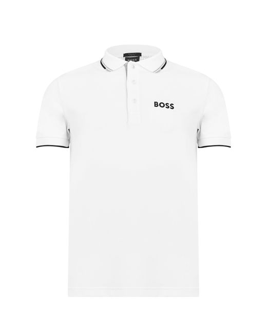 Boss White Paddy Pro Premium Cotton Polo Shirt for men