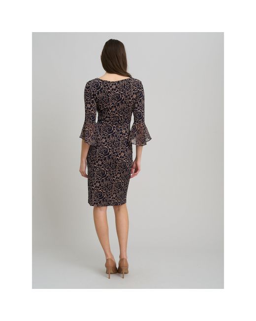 Gina Bacconi Gray Nikita Printed Sheath Dress