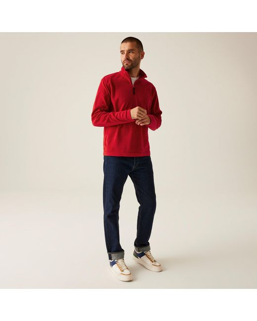 Regatta Red Micro Lightweight Half Zip Fleece for men