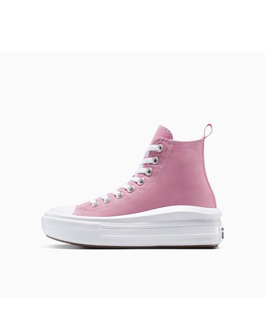 Converse Pink Chuck Taylor All Star Mov Canvas High-Top Trainers