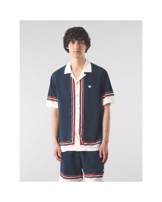 Pretty Green Blue Pg Valencia Short-Sleeve Plain Shirt for men