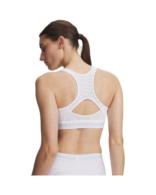 Under Armour White Heatgear Crossback High Sports Bra Halo