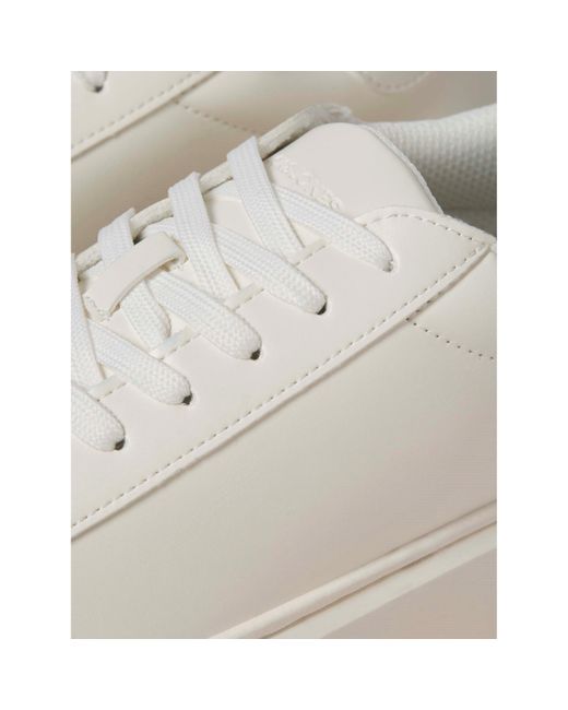 Jack & Jones White Aspire Cupsole Pu Sneakers for men