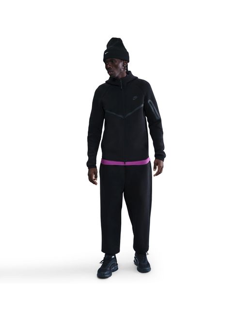 Nike Black Sportswear Tech Fleece Windrunner Full-zip Hoodie Cotton/polyester 50% Sustainable Blends for men