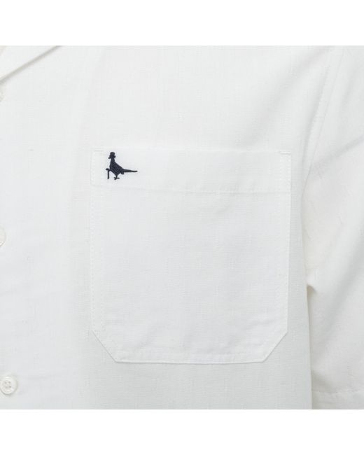 Jack Wills White Patterned Short Sleeve Shirt for men