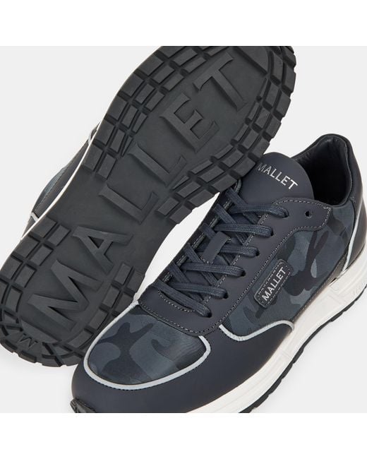 Mallet Blue Popham Lite Lightweight Low-Top Trainers for men