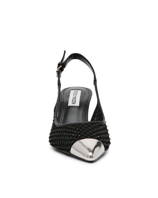 Steve Madden Black Vixen Mesh Slingbacks