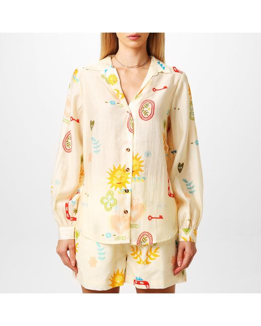 Never Fully Dressed Yellow Sundazed Long-Sleeve Patterned Shirt