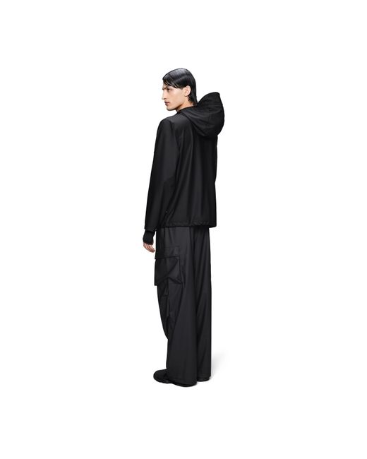 Rains Black Pocket Waterproof Jacket
