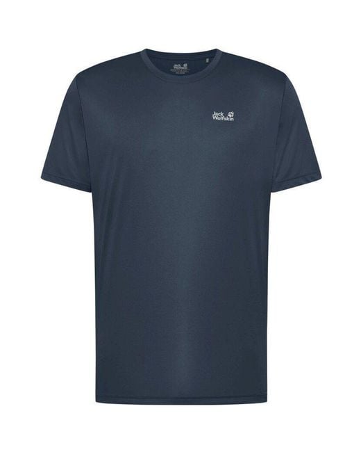Jack Wolfskin Blue Short Sleeve Performance T-Shirt for men