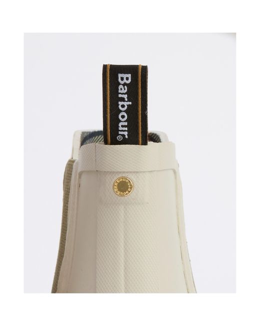 Barbour White Halton Ankle Wellingtons