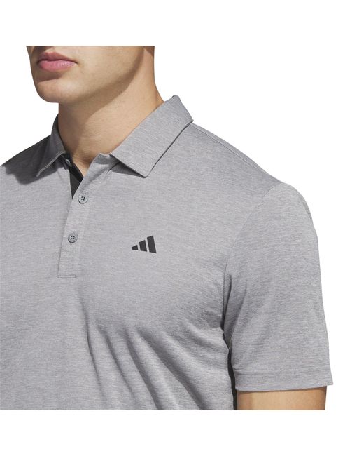 Adidas Gray S Heather Polo Shirt Short Sleeve Grey L for men