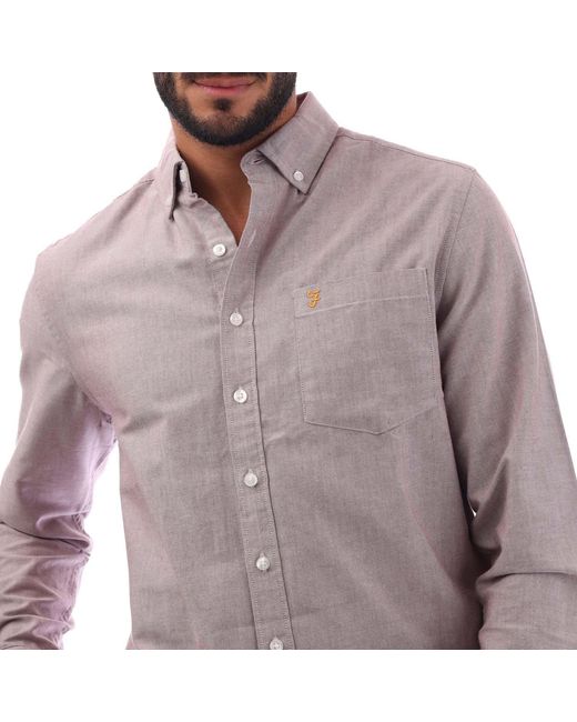 Farah Purple Boxworth Shirt for men