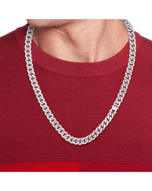Tommy Hilfiger Metallic Th85 Stainless Steel Curb Chain Necklace for men