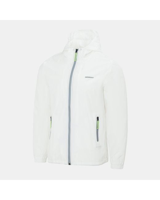 Donnay White Lightweight Waterproof Windbreaker for men