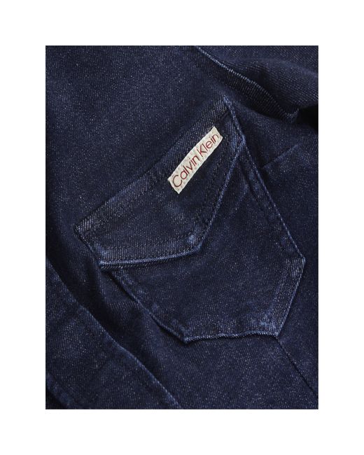 Calvin Klein Blue Darted Lean Shirt Denim Dress