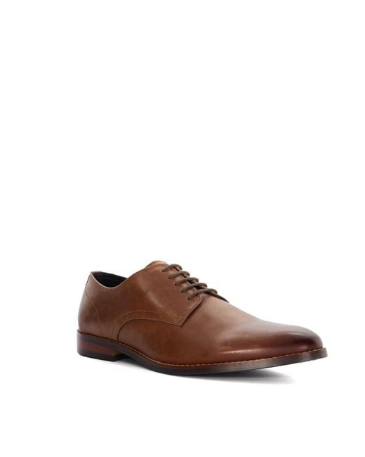 Dune Brown Solomon Derby Shoes for men