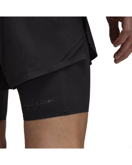 Y-3 Black Running Shorts + Tights for men