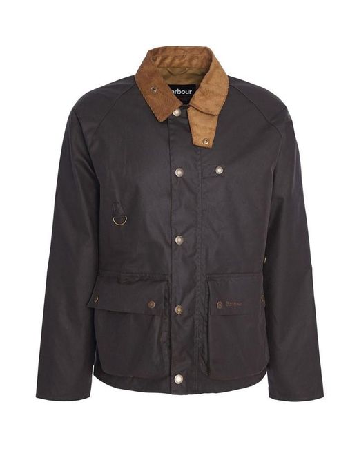 Barbour Black Utility Spey Waxed Jacket for men