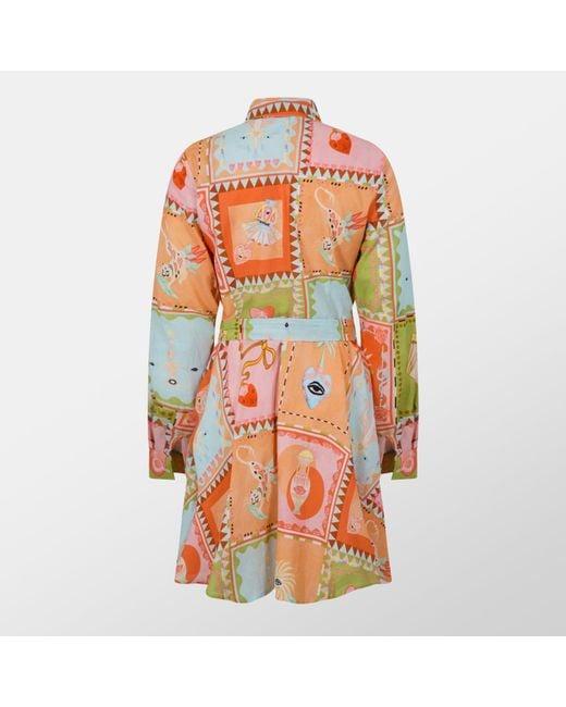 Never Fully Dressed Orange Lauren Shirt Dress