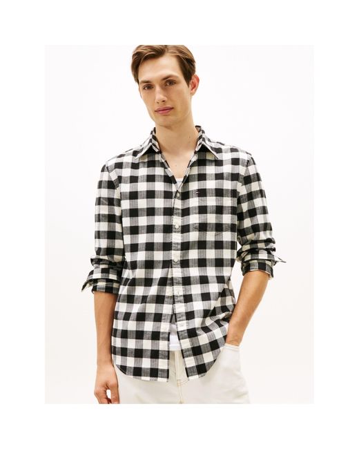Tommy Hilfiger Black Buffalo Check Long Sleeve Shirt for men