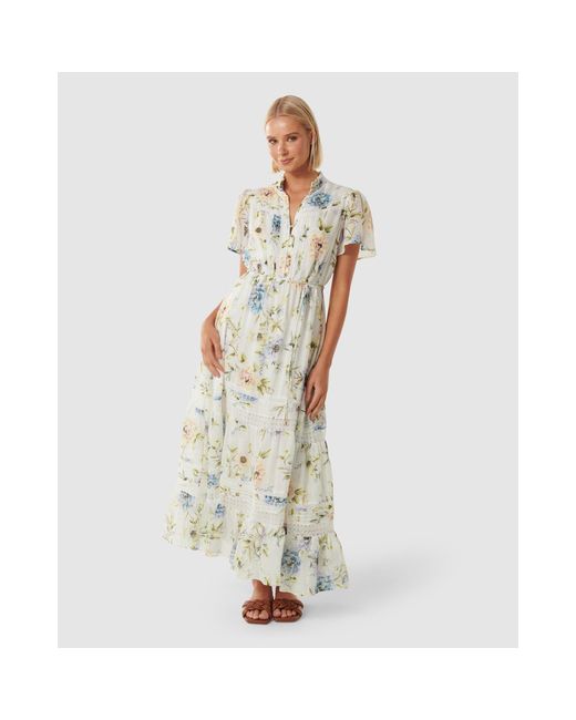 Forever New Metallic Laura Trim Detail Maxi Dress