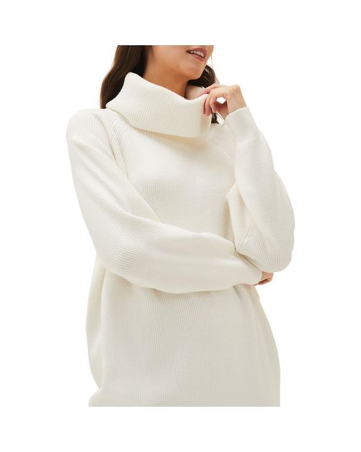 Phase Eight White Nisha Ribbed Cowl Neck Dress