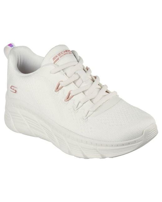 Skechers White Bobs B Flex Hi-parallel Force Wedge Trainers