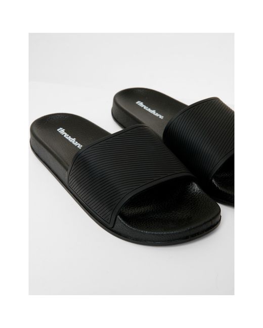 Threadbare Black Arlo Flat Sandal for men