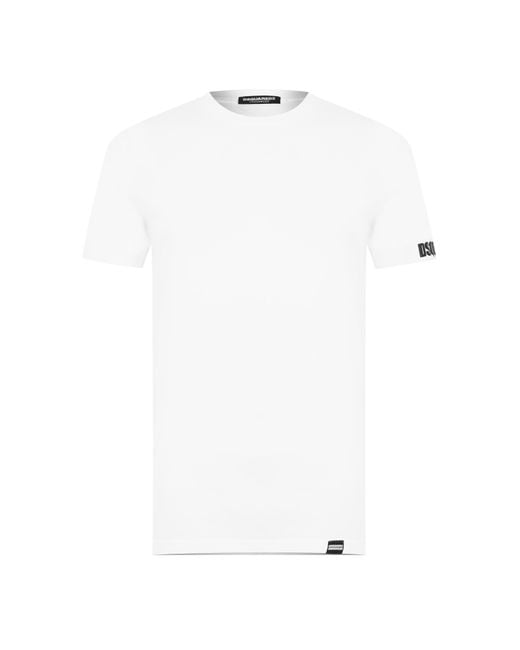 DSquared² White Logo T-Shirt for men
