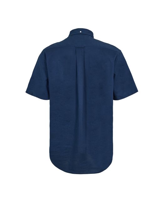 Gant Blue Classic Poplin Short Sleeve Shirt for men