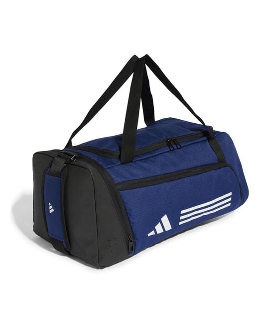 Adidas Blue Essentials 3-Stripes Duffel Bag Small