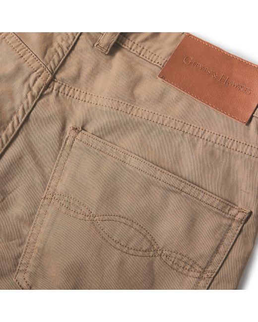 Gieves & Hawkes Natural Straight Leg Trousers for men