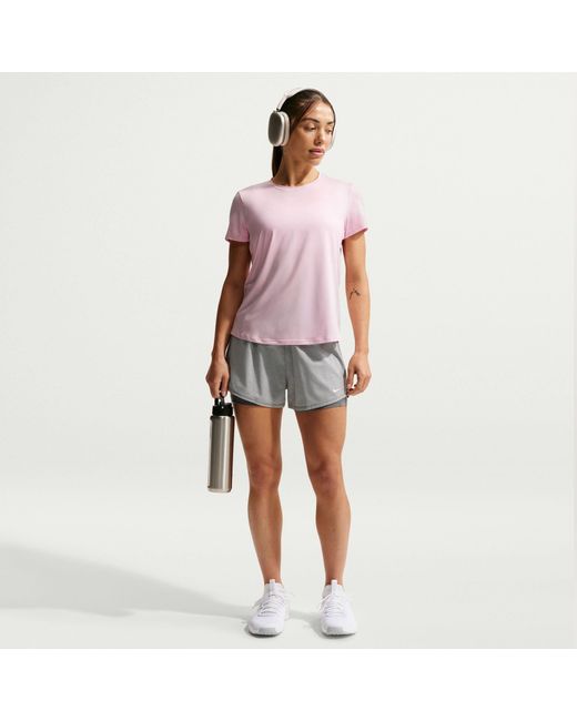 Nike Pink Dri-Fit One Standard Fit Short-Sleeve Top