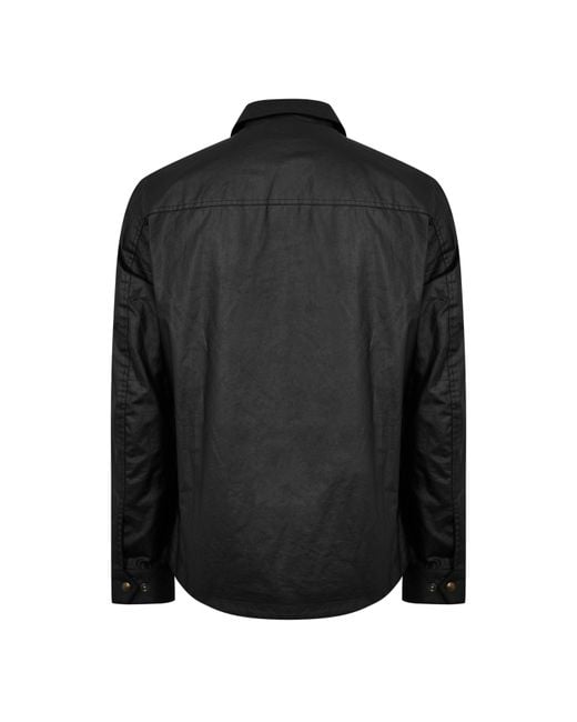 Belstaff Black Tour Waxed Cotton Waterproof Long Sleeve Overshirt for men