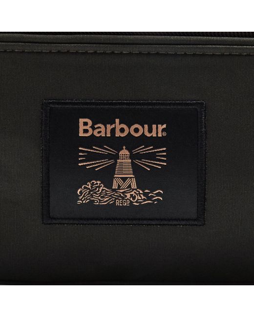 Barbour Black Waxed Water Resistant Wash Bag for men