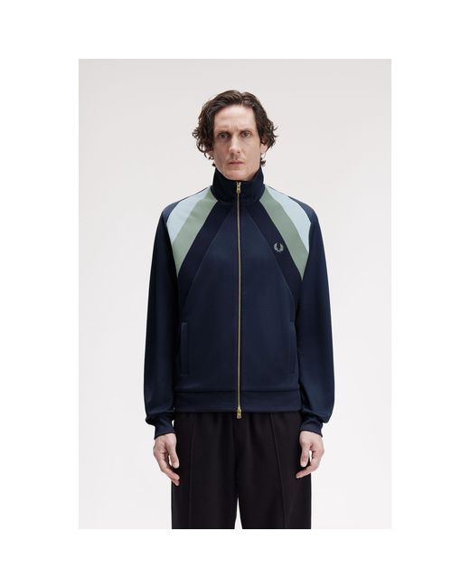 Fred Perry Blue Panel Tracksuit Top for men