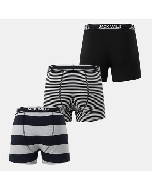 Jack Wills Multicolor Jw Daundley Boxers 3 Pack for men