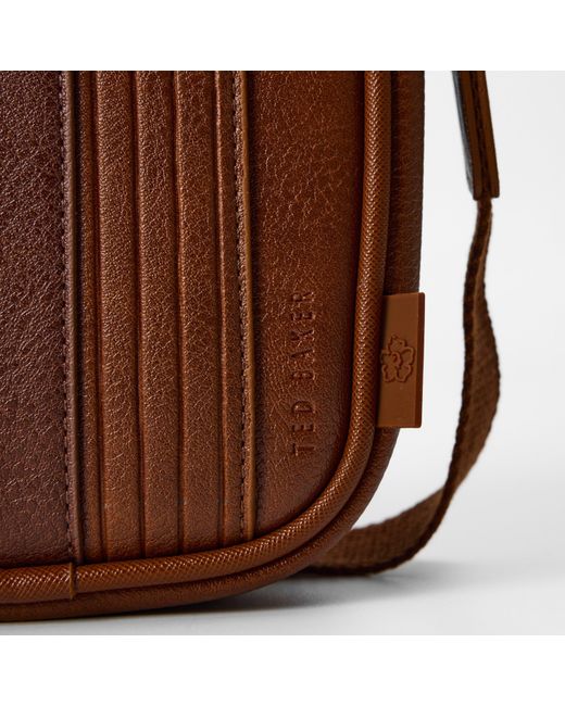 Ted Baker Brown Striped Flight Cross Body Bag for men