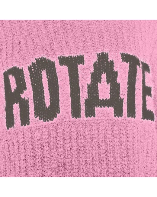 ROTATE BIRGER CHRISTENSEN Pink Knitted Logo Sweater