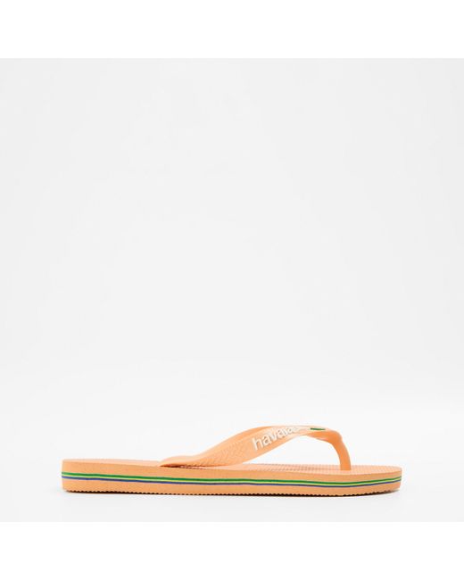 Havaianas Pink Hav. Brasil Logo Ruby Flip Flops