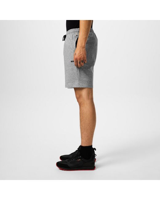 Boss Gray Bodywear Drawstring Shorts With Logo Detail (Mix & Match) for men