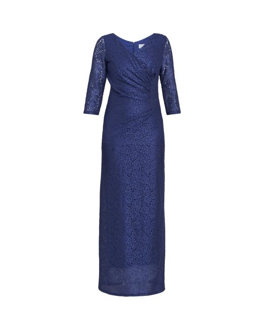 Gina Bacconi Blue Fearne Lace Wrap Maxi Dress