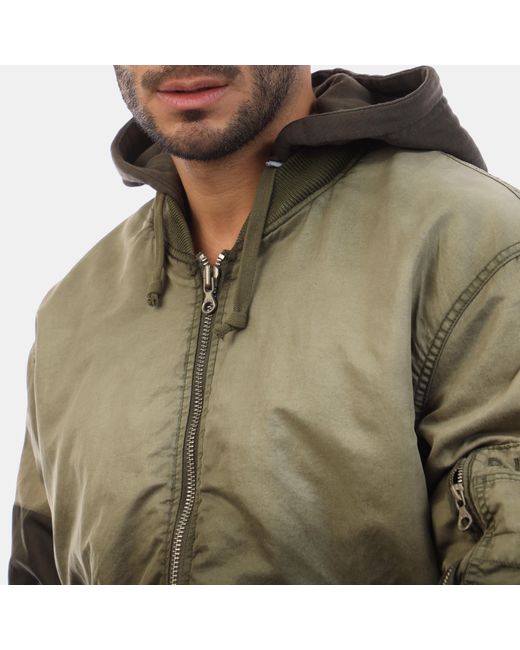 DIESEL Green Bomber Jacket for men