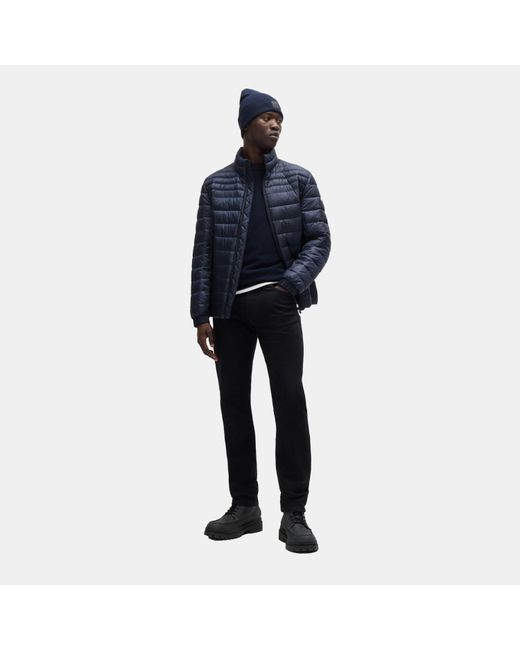 Boss Blue Oden Water-Repellent Padded Short Puffer Jacket for men