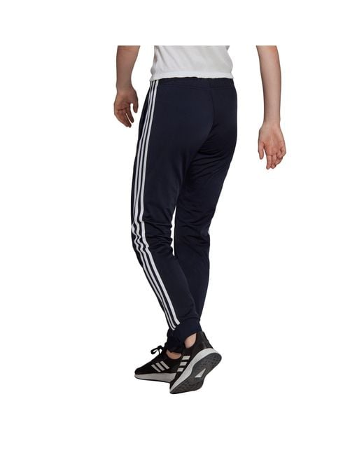Adidas Blue Primegreen Essentials Warm-up Slim Tapered 3-stripes Track Pants