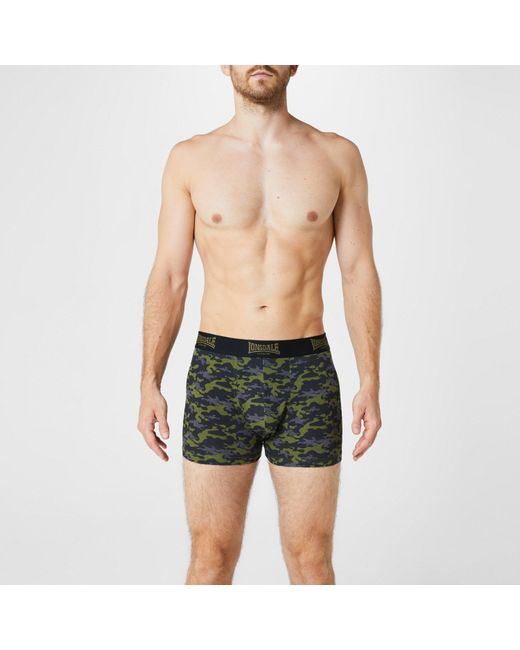 Lonsdale Green Trunk Shorts 2 Pack for men