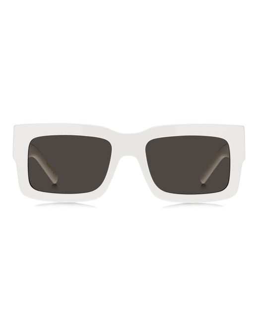 Boss White Rectangular Round Sunglasses