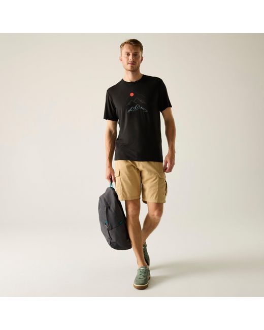 Regatta Black Fingal Tee Short Sleeve Performance T-Shirt for men
