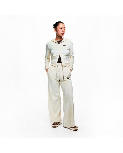 Nike White Velour Pants